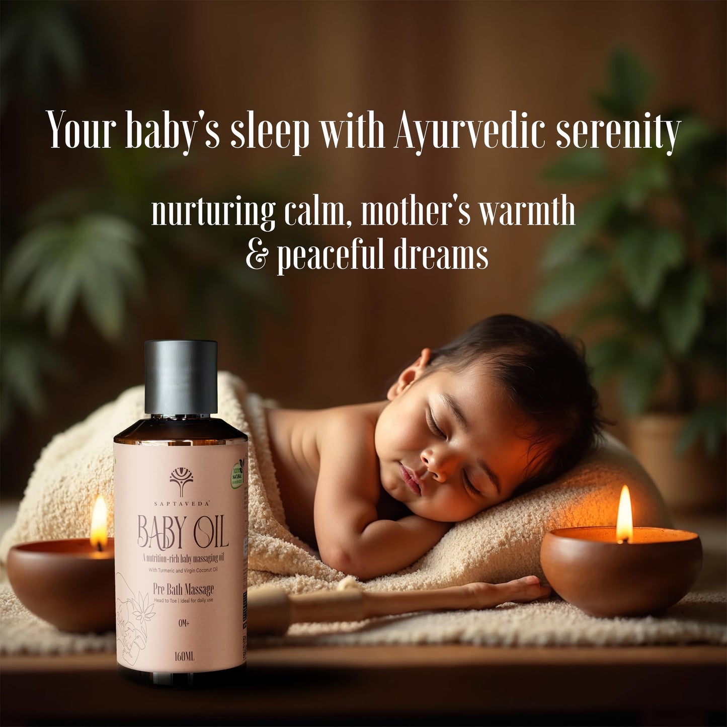 Saptaveda Baby Oil | 100% Ayurvedic & Natural | 0+ months | Deep Moisturizing, Eczema & Cradle Cap Relief | Safe for All Skin Types